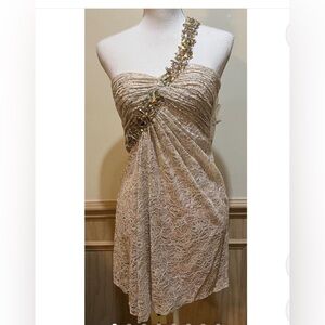 Dave and Johnny gold dress excellent condition